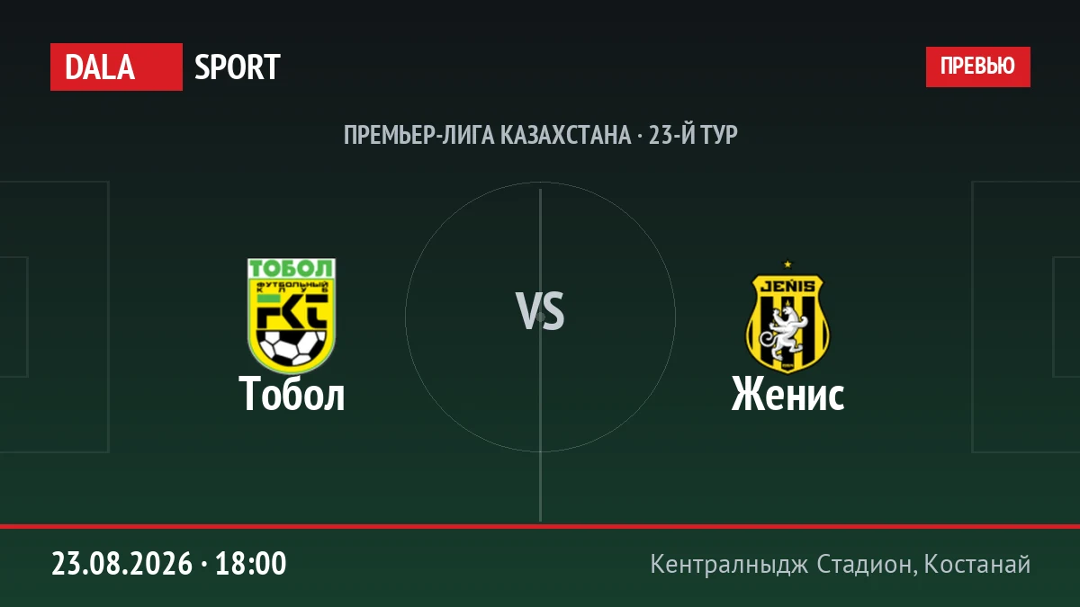 Тобол — Женис, Премьер-лига Казахстана